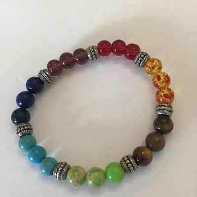 Beautiful glass and gemstone bead bracelet