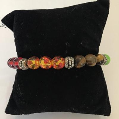 Beautiful glass and gemstone bead bracelet
