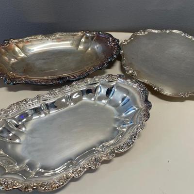 Silver plate serving trays