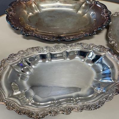 Silver plate serving trays