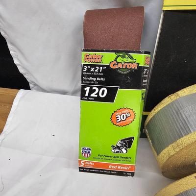 Assortment of Sanding Paper, Blocks, Pads, Belts, Rolls & Steel Wool (DG-JS)