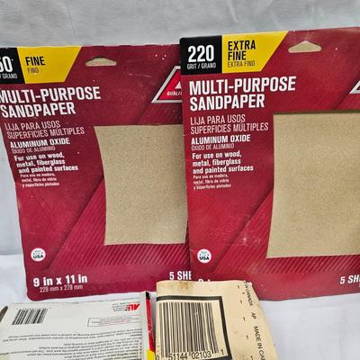 Assortment of Sanding Paper, Blocks, Pads, Belts, Rolls & Steel Wool (DG-JS)