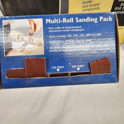 Assortment of Sanding Paper, Blocks, Pads, Belts, Rolls & Steel Wool (DG-JS)