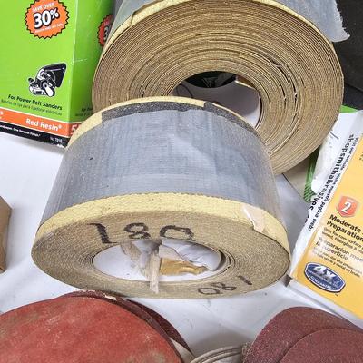Assortment of Sanding Paper, Blocks, Pads, Belts, Rolls & Steel Wool (DG-JS)