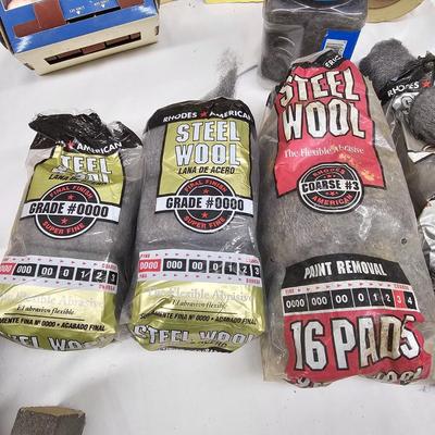 Assortment of Sanding Paper, Blocks, Pads, Belts, Rolls & Steel Wool (DG-JS)