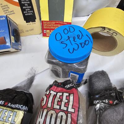 Assortment of Sanding Paper, Blocks, Pads, Belts, Rolls & Steel Wool (DG-JS)