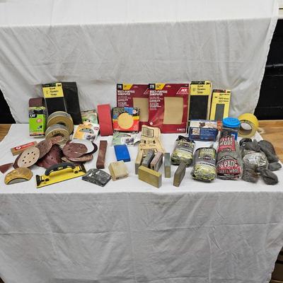 Assortment of Sanding Paper, Blocks, Pads, Belts, Rolls & Steel Wool (DG-JS)