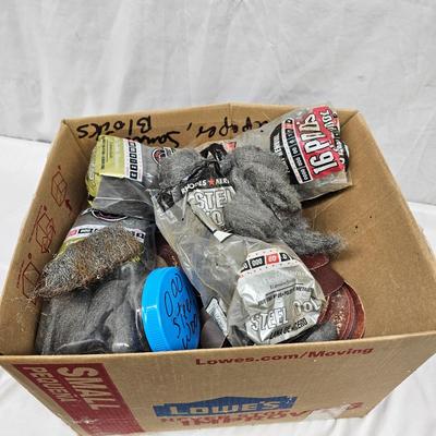 Assortment of Sanding Paper, Blocks, Pads, Belts, Rolls & Steel Wool (DG-JS)