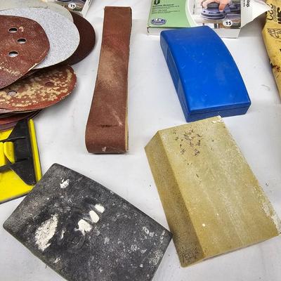 Assortment of Sanding Paper, Blocks, Pads, Belts, Rolls & Steel Wool (DG-JS)