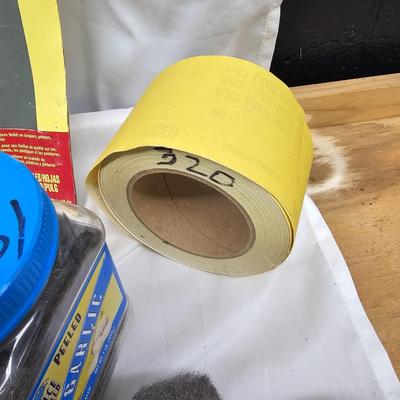 Assortment of Sanding Paper, Blocks, Pads, Belts, Rolls & Steel Wool (DG-JS)