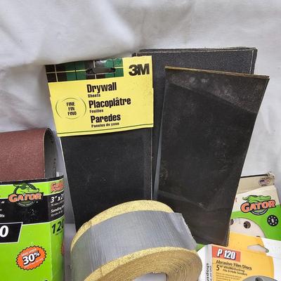 Assortment of Sanding Paper, Blocks, Pads, Belts, Rolls & Steel Wool (DG-JS)
