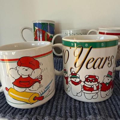 Santa bear mugs, plus