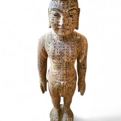 A CHINESE POLYCHROME WOOD TEACHING ACUPUNCTURE MODEL
19TH CENTURY.