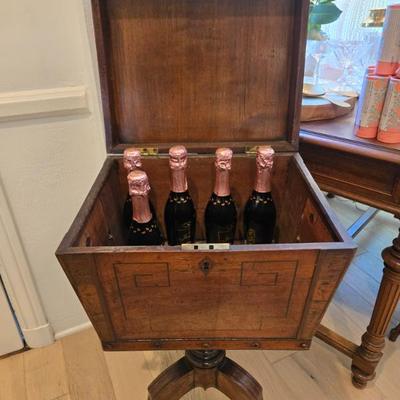 Antique mahogany teapoy 19th C.