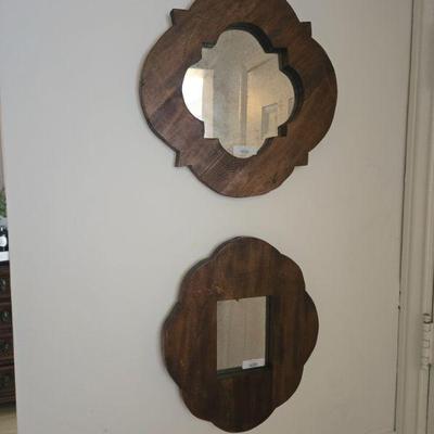 Vintage fruitwood mirrors