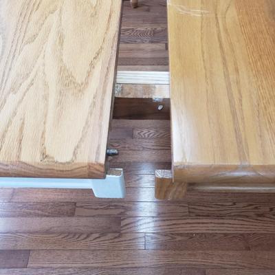 Wooden Table, Two Leaves and Two Chairs (D-KD)