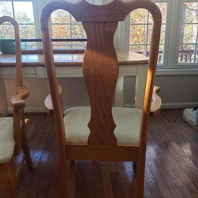 Wooden Table, Two Leaves and Two Chairs (D-KD)