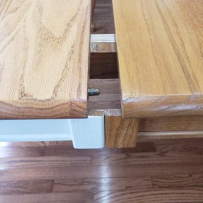 Wooden Table, Two Leaves and Two Chairs (D-KD)