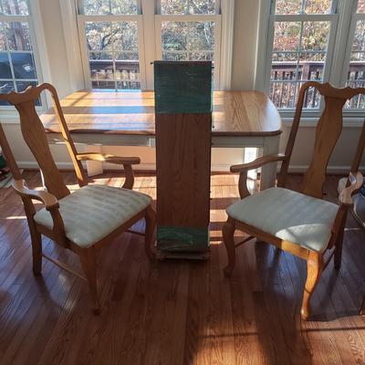 Wooden Table, Two Leaves and Two Chairs (D-KD)