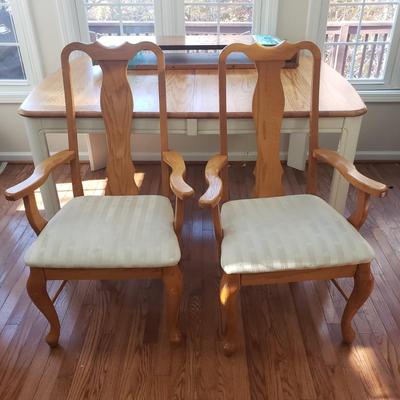 Wooden Table, Two Leaves and Two Chairs (D-KD)