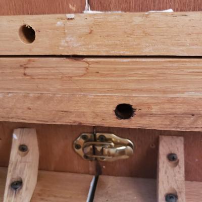 Wooden Table, Two Leaves and Two Chairs (D-KD)