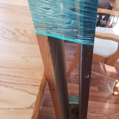 Wooden Table, Two Leaves and Two Chairs (D-KD)