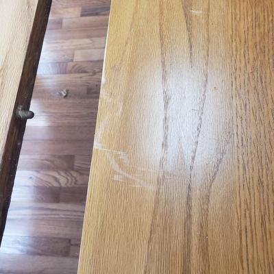 Wooden Table, Two Leaves and Two Chairs (D-KD)