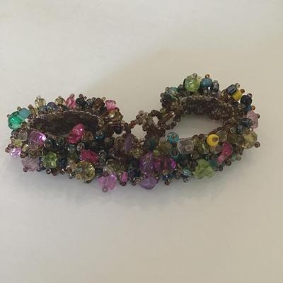 Beautifully handcrafted multicolored healing stone chip bead bracelet