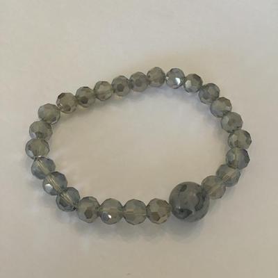 Stone and crystal bead stretch bracelet