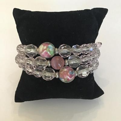 Vintage Faux and glass bead wrap bracelet
