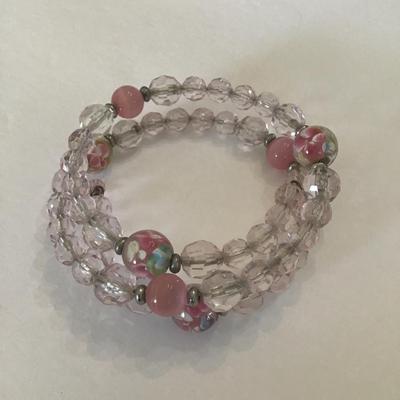 Vintage Faux and glass bead wrap bracelet
