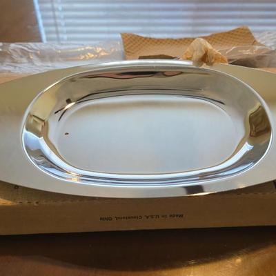 Vintage Kromex Relish Server – Mid-Century Chrome & Gold Holiday Giftware (NOS in Box)