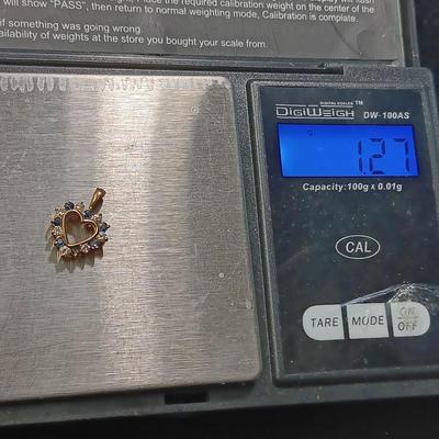 10K BUTTERFLY 0.49g & 14K HEART 1.27g PENDANTS