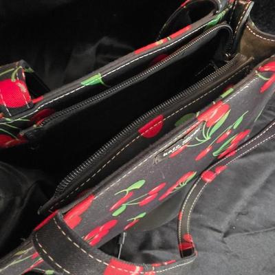 Kate Spade New York “Cherry Lane” Canvas Tote – Black with Red Cherry Print (Brand New)