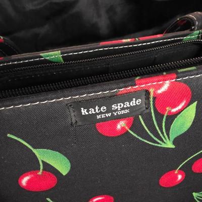 Kate Spade New York “Cherry Lane” Canvas Tote – Black with Red Cherry Print (Brand New)