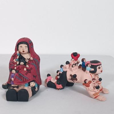 LOT 4: Miniatures - Stone Polar Bear and Beaver, Glass Vase & More