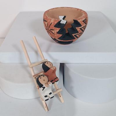 LOT 4: Miniatures - Stone Polar Bear and Beaver, Glass Vase & More