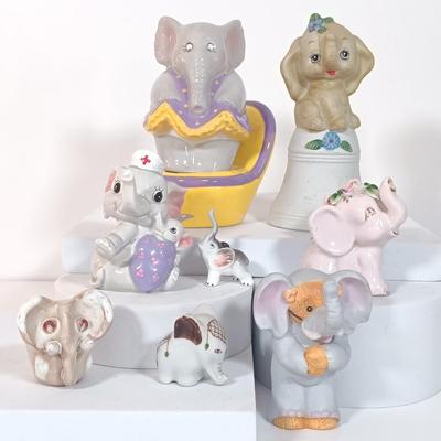 LOT 5: Collection of Elephant Themed Miniatures and Decor