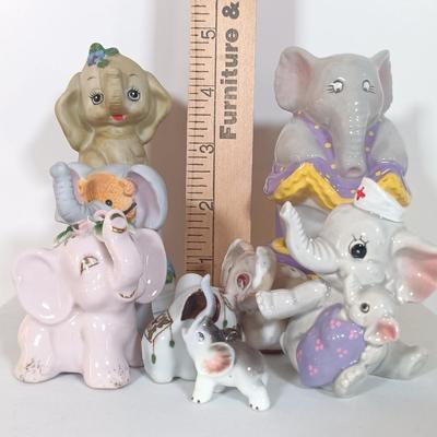 LOT 5: Collection of Elephant Themed Miniatures and Decor