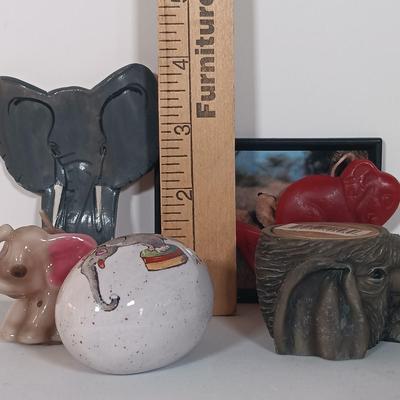 LOT 5: Collection of Elephant Themed Miniatures and Decor