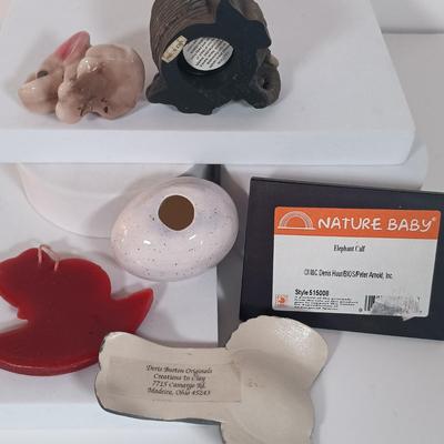 LOT 5: Collection of Elephant Themed Miniatures and Decor