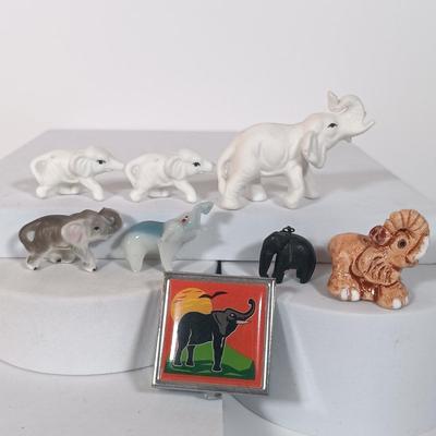 LOT 5: Collection of Elephant Themed Miniatures and Decor