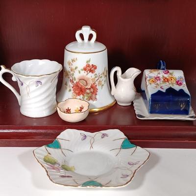 LOT 10: Miniature Porcelain with Display Cabinet