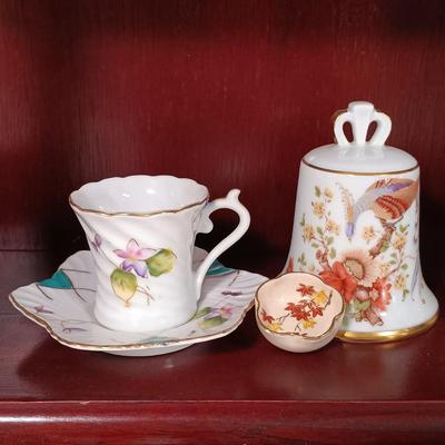 LOT 10: Miniature Porcelain with Display Cabinet