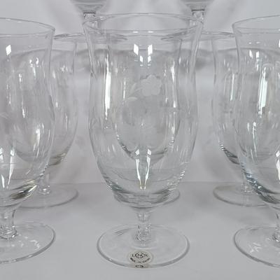 LOT 15: Lenox Butterfly Meadow Clear Iced Tea Glasses Set of (8)