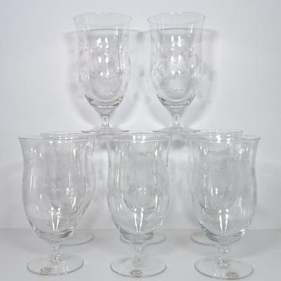 LOT 15: Lenox Butterfly Meadow Clear Iced Tea Glasses Set of (8)