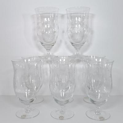 LOT 15: Lenox Butterfly Meadow Clear Iced Tea Glasses Set of (8)