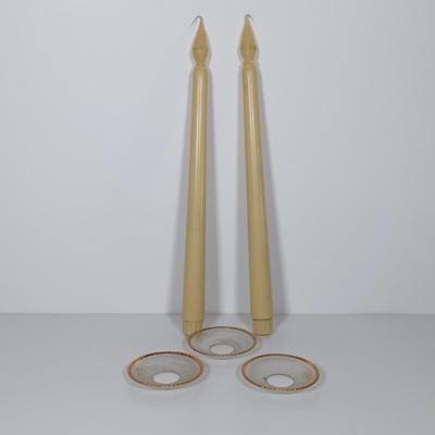 LOT 19: Romanian Amber Glass Vase with Cut Crystal Vase, Crewel, Dish & Knife Rest