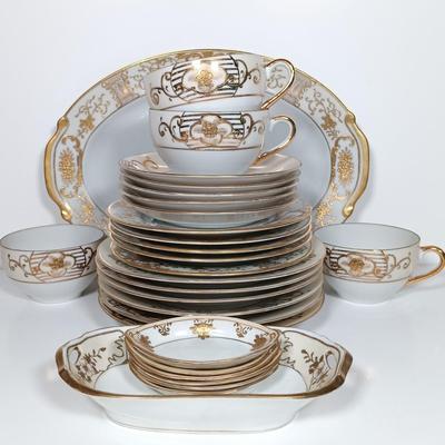 LOT 22: Large Collection of Handpainted Gilded China - Adline, Chikaramachi, Noritake & More