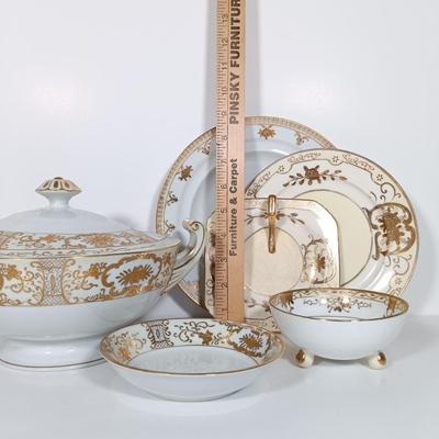 LOT 22: Large Collection of Handpainted Gilded China - Adline, Chikaramachi, Noritake & More
